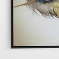 Obraz w ramie 100x70 - Granatowo-Złote Pióra - sztuka, granatowe i złote pióra - rama czarna
