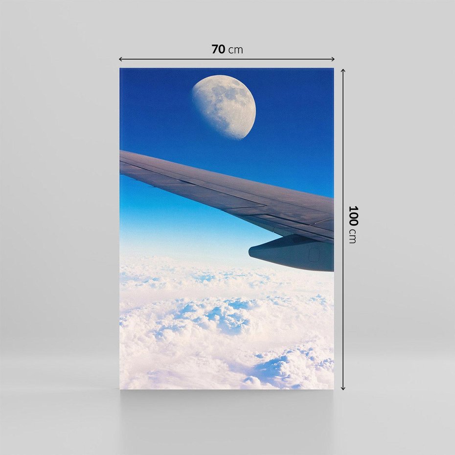 Obraz na płótnie 70x100 - Samolot ku Księżycowi - samolot, ksieżyc