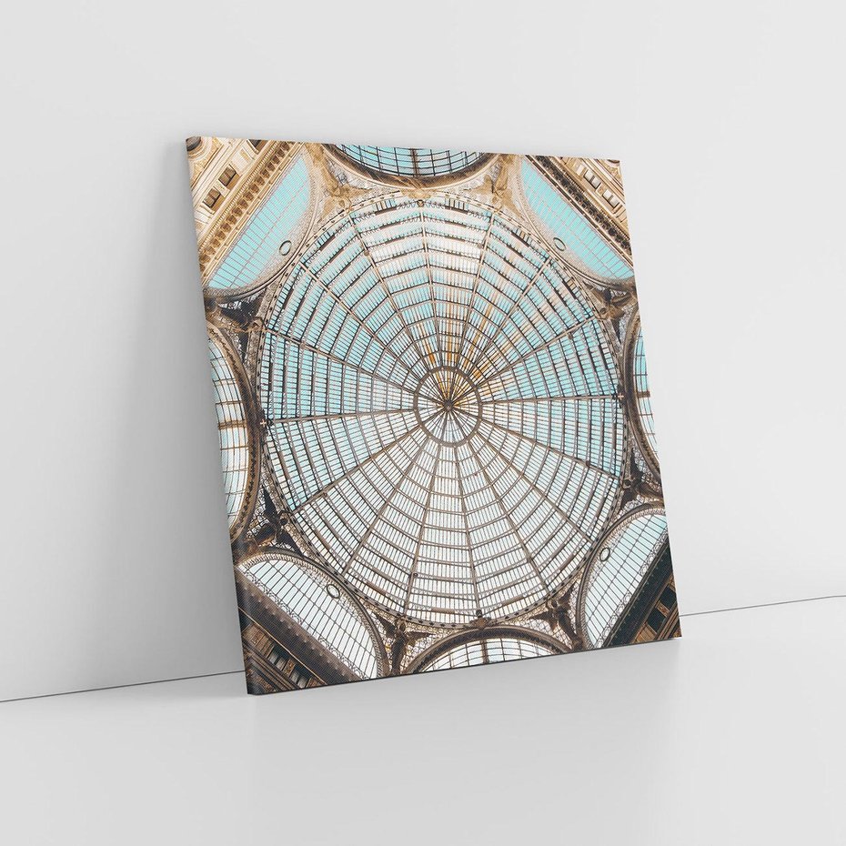 Obraz na płótnie 50x50 - Magia Sklepienia - sklepienie, szklany dach