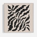 Obraz w ramie 50x50 - Księga Odbić - abstrakcyjne liśćie, roślinne motywy - rama biała