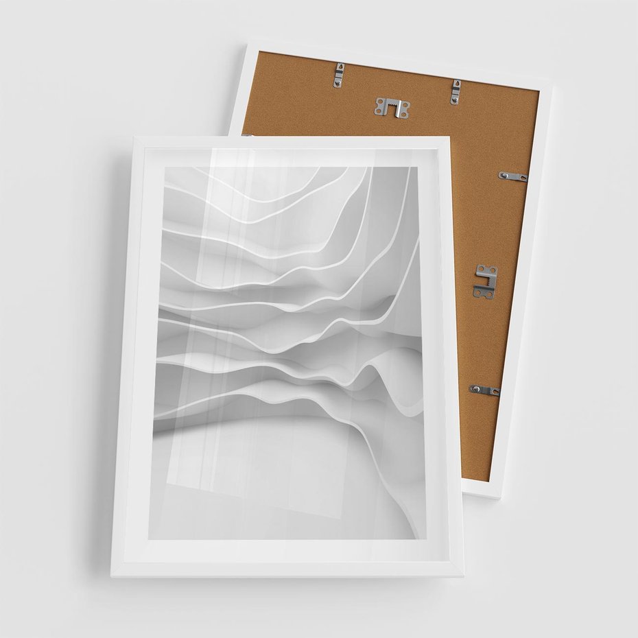 Plakat w ramie 50x70 - Żywa Natur - 3d, abstrakcja - rama biała