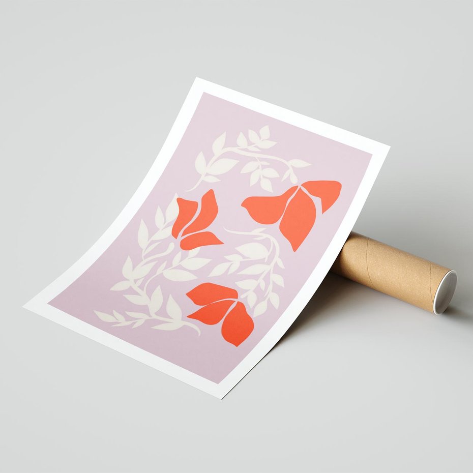 Plakat bez ramy 21x30 - Kwiatowa Kreatywność - nowoczesny plakat, roślinne motywy