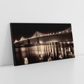 Obraz na płótnie 120x60 - Most nocą nad rzeką - noc, most