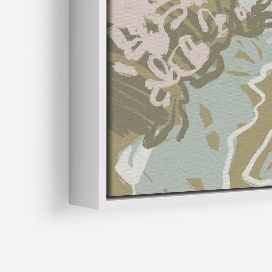 Obraz w ramie 50x50 - Wizja Przestrzeni - pastelowy krajobraz, nowoczesny plakat - rama biała