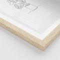 Plakat w ramie 50x70 - Tajemnicza Harmonia - sztuka one line, monstera - rama drewno