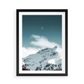 Plakat w ramie 50x70 - Nocna Magia w Górach - fotografia, śnieg - rama czarna