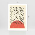 Plakat bez ramy 50x70 - Czerwona Abstrakcja: Grafika z Wyrazistym Kołem - abstrakcja grafika, czerwone koło
