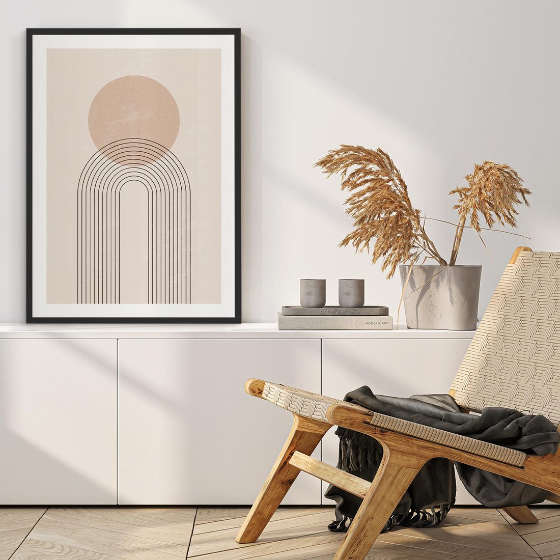 Plakat w ramie 40x50 - Konturem Zdefiniowane - boho plakat, minimalizm - rama czarna