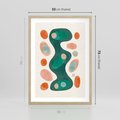 Plakat w ramie 50x70 - Wewnętrzne Spektrum - abstrakcyjne formy, dominujący kolor zielony - rama drewno