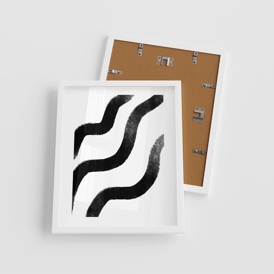 Plakat w ramie 40x50 - Wibracje Plam - abstrakcja, minimalizm - rama biała