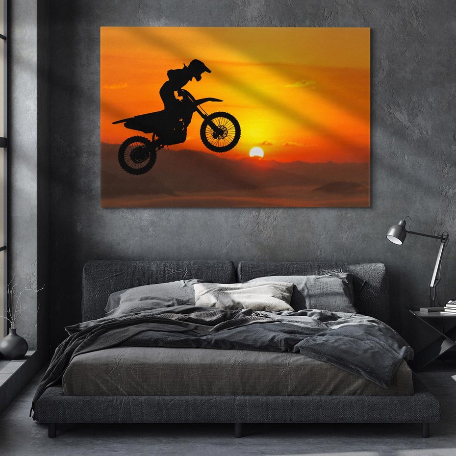 Obraz na płótnie 100x70 - Adrenalina motocyklowego motocrossu - motocykl, motocross