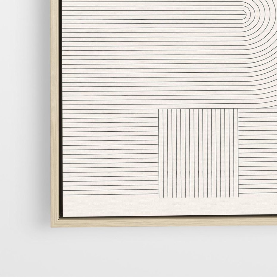 Obraz w ramie 80x80 - Geometryczna Elegancja Mid Century - mid century, minimalizm - rama drewno