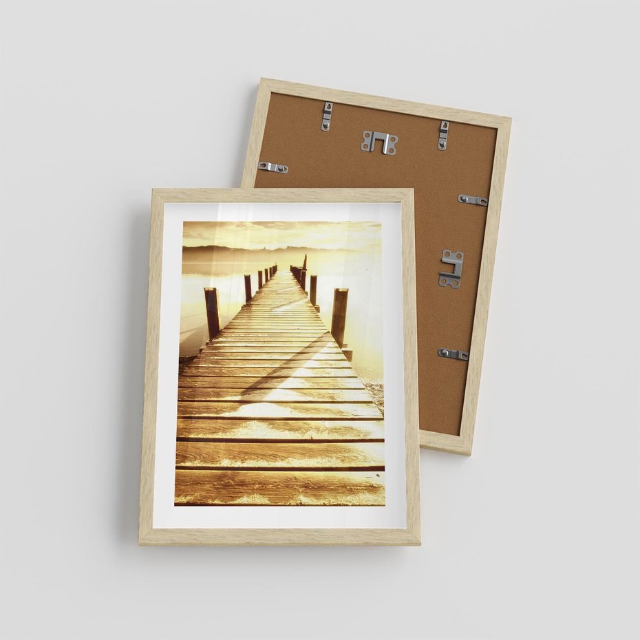 Plakat w ramie 30x40 - Stary pomost w sepia - pomost, sepia - rama drewno