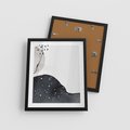 Plakat w ramie 40x50 - Szara Abstrakcja - abstrakcja, akwarela - rama czarna