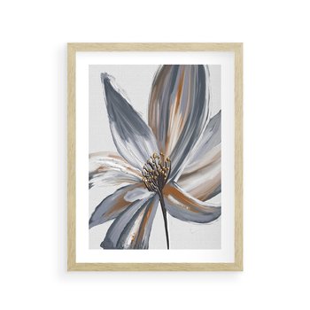 Plakat w ramie 50x70 - Olejne kwiaty - wyraz emocji - kwiaty, malowane - rama drewno