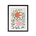 Plakat w ramie 30x40 - Rozkwitające Kontury - plakat, kwiaty - rama czarna