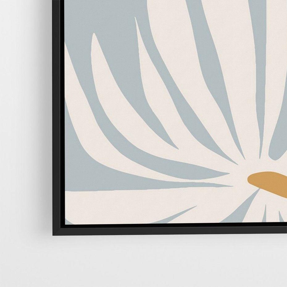 Obraz w ramie 50x70 - Kwiatowe Kształty - kwiaty, nowoczesne i minimalistyczne - rama czarna