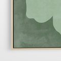 Obraz w ramie 80x120 - Kształty Zieleni - abstrakcyjny kształt, zielony plakat - rama drewno