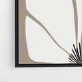 Obraz w ramie 70x100 - Ekspresyjne Kontury - abstrakcyjny kwiat, beże i brązy - rama czarna
