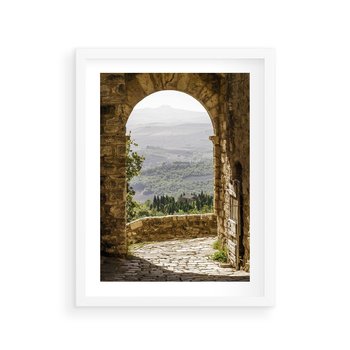 Plakat w ramie 50x70 - Słoneczne Piękno Włoch i Prowansji - Włochy, Prowansja - rama biała