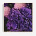 Obraz w ramie 80x80 - Fioletowa hortensja - kwiaty, hortensja - rama drewno