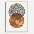 Obraz w ramie 80x120 - Taniec Okręgów - boho obraz, geometria - rama drewno