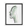 Plakat w ramie 40x50 - Zielony Profil - abstrakcja, zielony portret z profilu - rama czarna