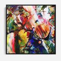 Obraz w ramie 50x50 - Szalejące ognie kolorów - abstrakcja, farby olejne - rama czarna