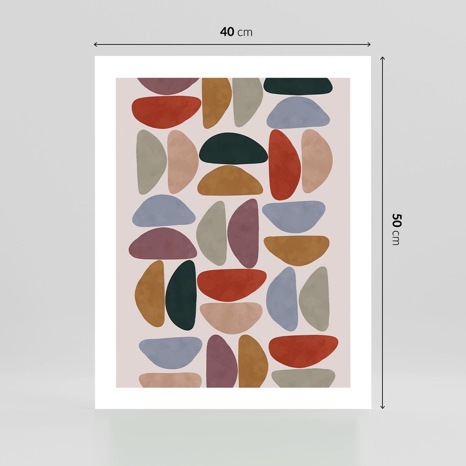 Plakat bez ramy 40x50 - Kolorowe Echo Boho - abstrakcyjny obraz, geometryczna kompozycja