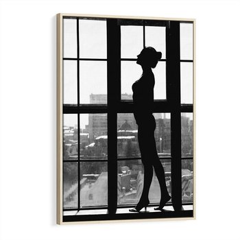 Obraz w ramie 50x70 - Piękno Kobiecej Formy - retro zdjęcie, czarno białe - rama drewno