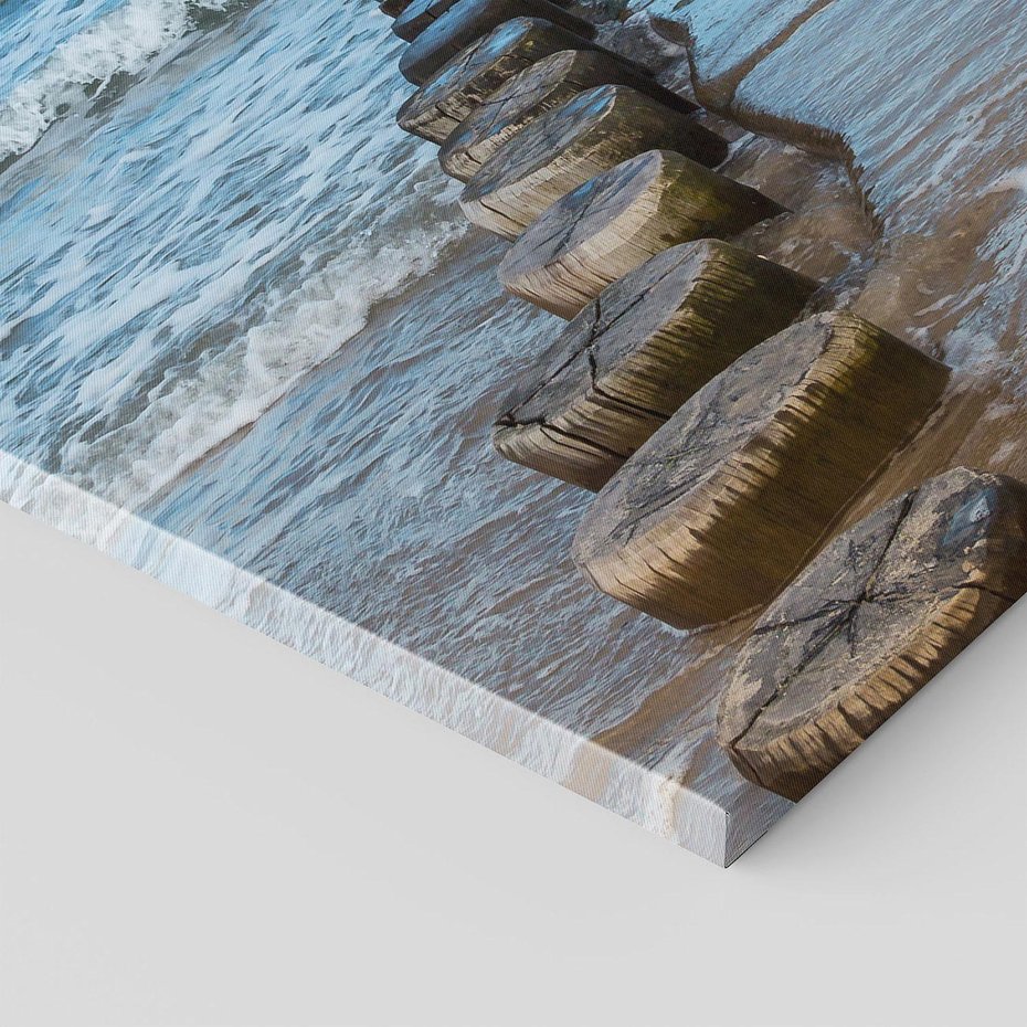 Obraz na płótnie 120x80 - Falochron na brzegu morza - falochron, morze