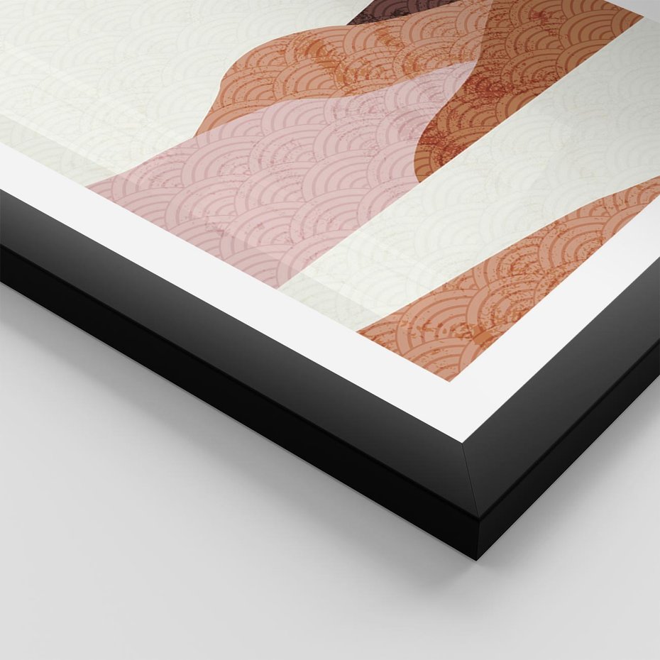 Plakat w ramie 30x40 - Górskie Wzory - nowoczesna sztuka, góry - rama czarna