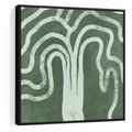 Obraz w ramie 50x50 - Inspirujące Zawiłości Zieleni - abstrakcyjny kształt, zielony plakat - rama czarna