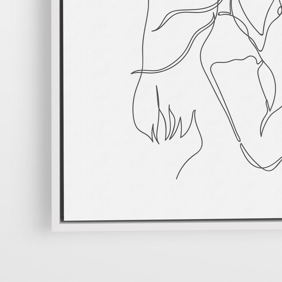 Obraz w ramie 50x50 - Bezgraniczne Przenikanie - para zakochanych, kobieta i mężczyzna - rama biała