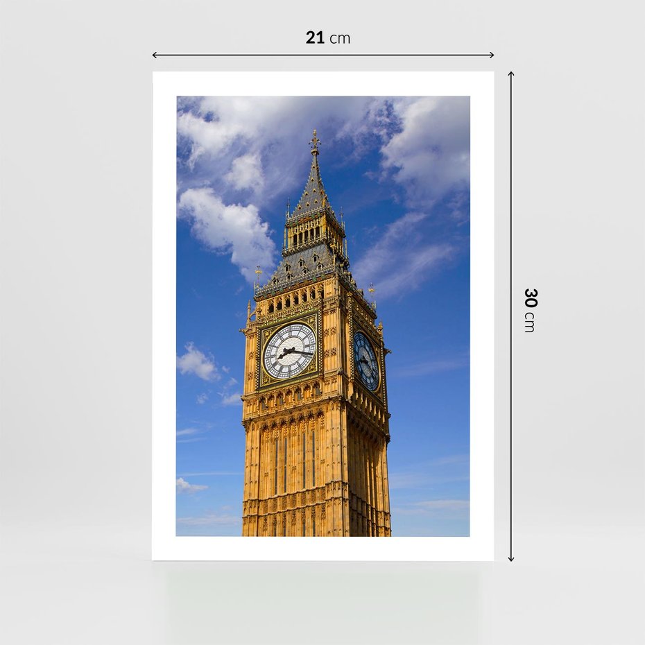 Plakat bez ramy 21x30 - Czasowy Symbol - zegar, Big Ben
