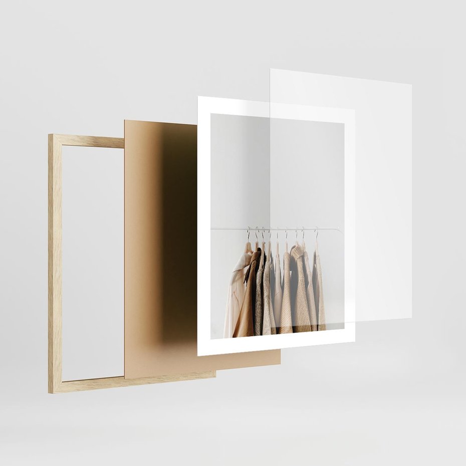 Plakat w ramie 40x50 - Boho Elegancja - boho kobiece zdjęcie, wieszak - rama drewno