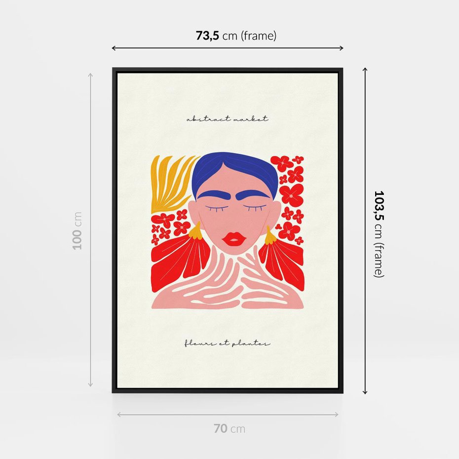 Obraz w ramie 70x100 - Bezgraniczne Rytmy - kobieta, sztuka abstrakcyjna - rama czarna