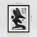 Plakat w ramie 40x50 - Abstrakcja w Monochromii - nowoczesna grafika, abstrakcja - rama czarna