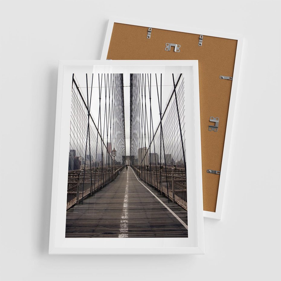 Plakat w ramie 50x70 - Nowoczesna Linia - most, nowoczesna - rama biała