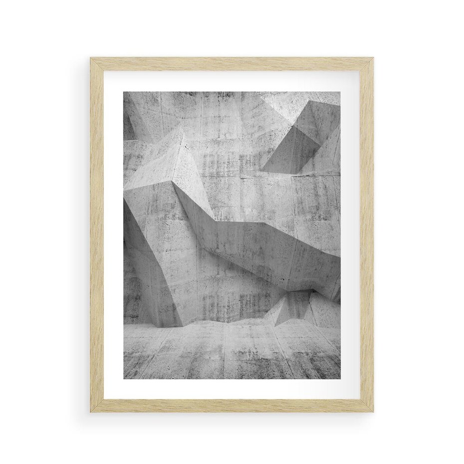 Plakat w ramie 40x50 - Geometryczna harmonia sztuki - geometria, sztuka - rama drewno