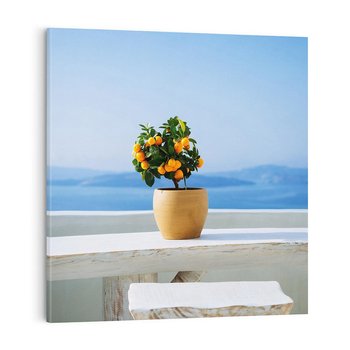 Obraz na płótnie 40x40 - Uroki Santorini - Santorini, Grecja