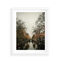 Plakat w ramie 40x50 - Jesienne Spacerki po Holenderskich Kanałach - kanały, Holandia - rama biała
