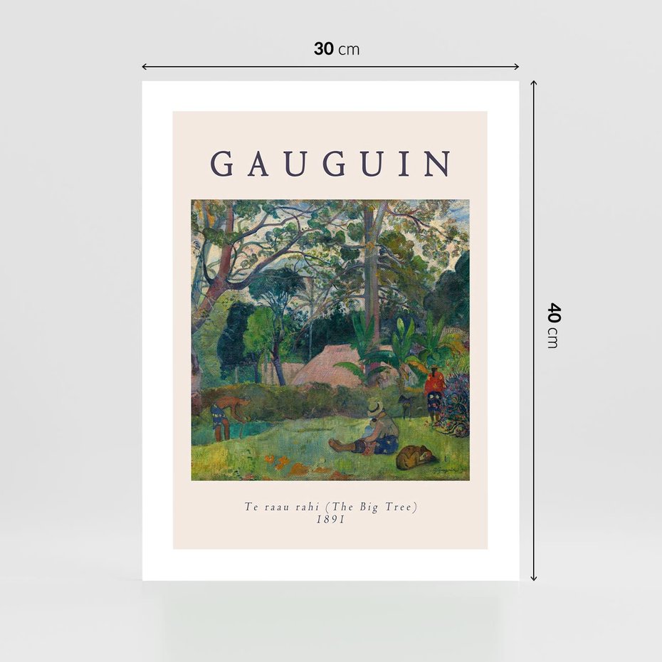 Plakat bez ramy 30x40 - Gauguin: Reprodukcja i Typografia - Gauguin, reprodukcja