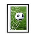 Plakat w ramie 50x70 - Namiętność Piłki i Gola - piłka nożna, gol - rama czarna