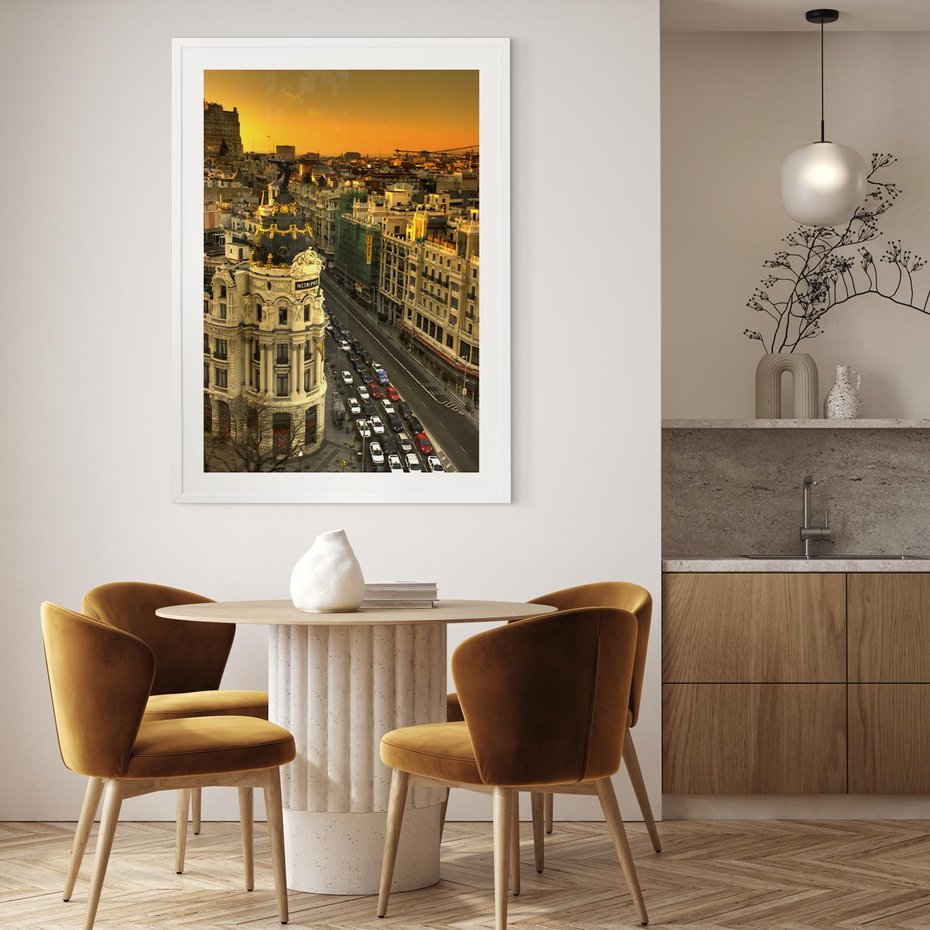 Plakat w ramie 40x50 - Miasto Metropolii - miasto, metropolia - rama biała