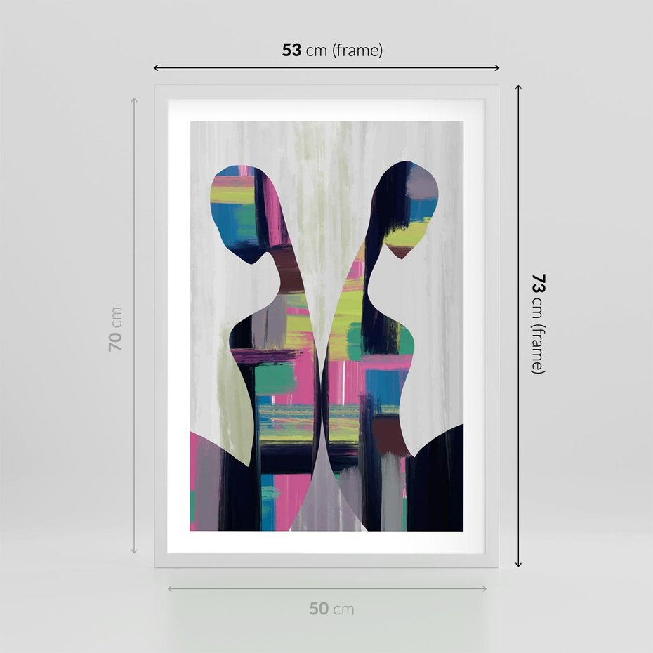 Plakat w ramie 50x70 - Nowa Era - abstrakcyjny plakat, nowoczesna sztuka - rama biała