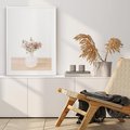 Plakat w ramie 40x50 - Kwiaty w Minimalistycznym Wazonie - kwiaty, wazon - rama biała