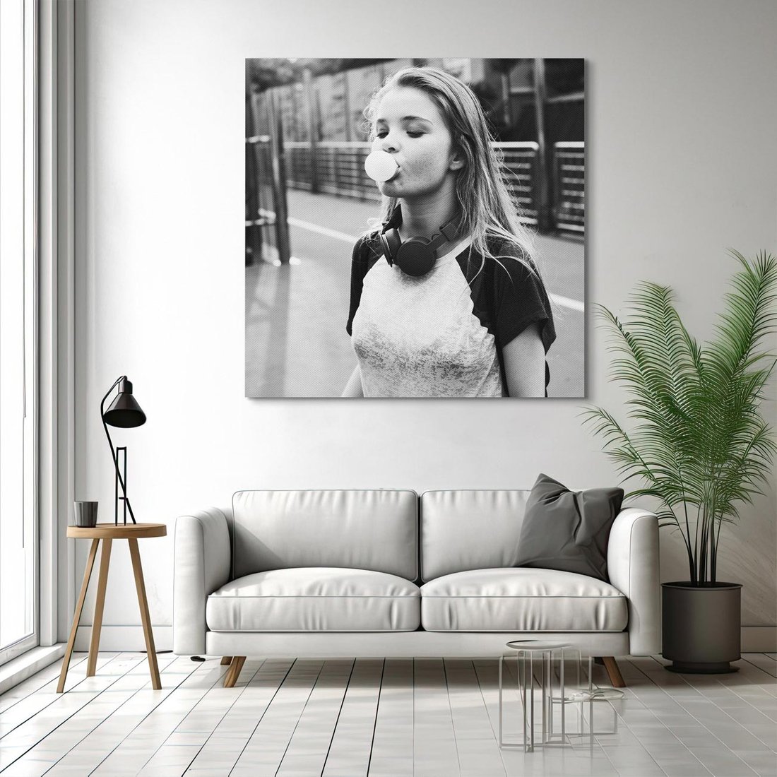 Obraz na płótnie 50x50 - Letnia Młodość - nowoczesna fotografia, czarno biała