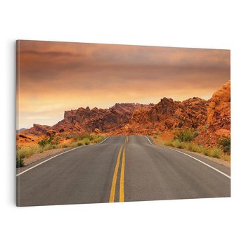 Obraz na płótnie 100x70 - Górska droga między skałami - droga, góry