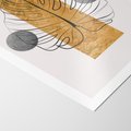 Plakat bez ramy 21x30 - Minimalistyczna Monstera: Złoty Prostokąt - liść  monstery, minimalizm